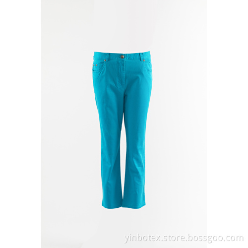 Damen Aqua Baumwollhose